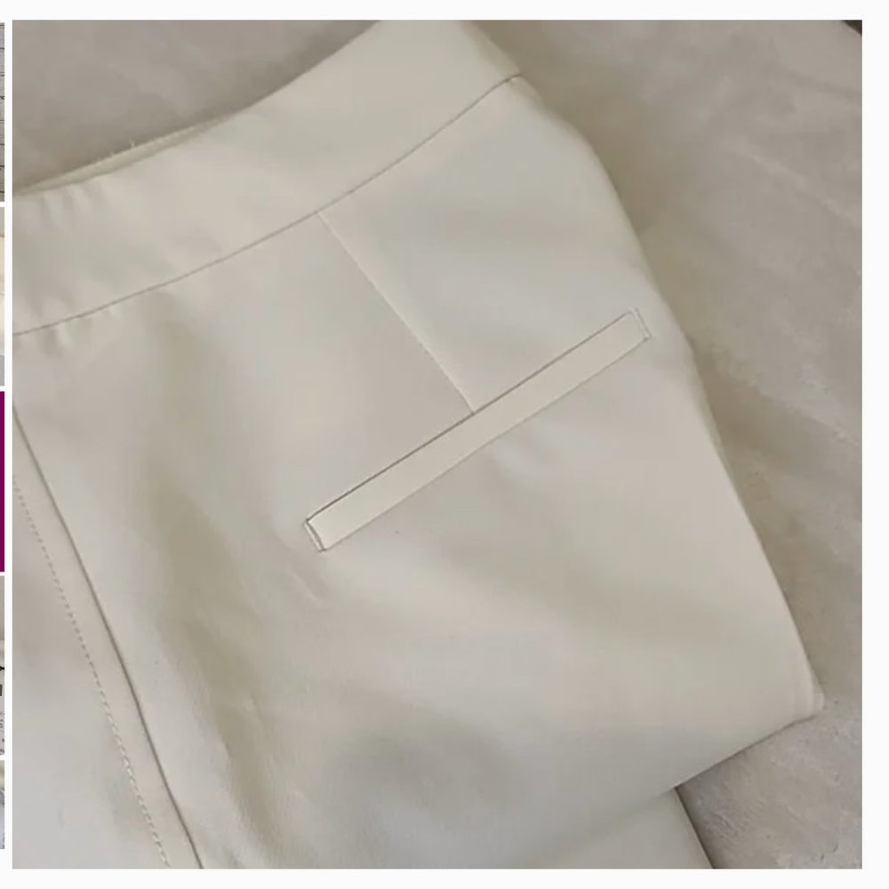 ZARA Ecru Vented Slit Hem Straight Leg Trousers Pants sz Small $89.90 - Picture 14 of 14